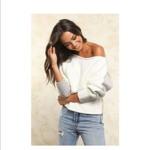 Hannah Off the Shoulder Reversible Sweater